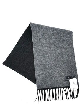 Linea Emmeti Fine Merino Wool Scarf Charcoal & Gray Colorblock Stripes New NWT